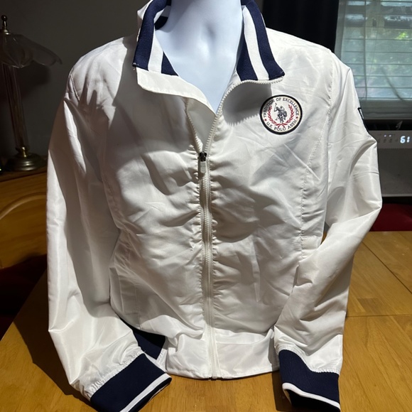 NWOT, US Polo Association jacket, white/navy, Men’s XXL - Picture 3 of 6